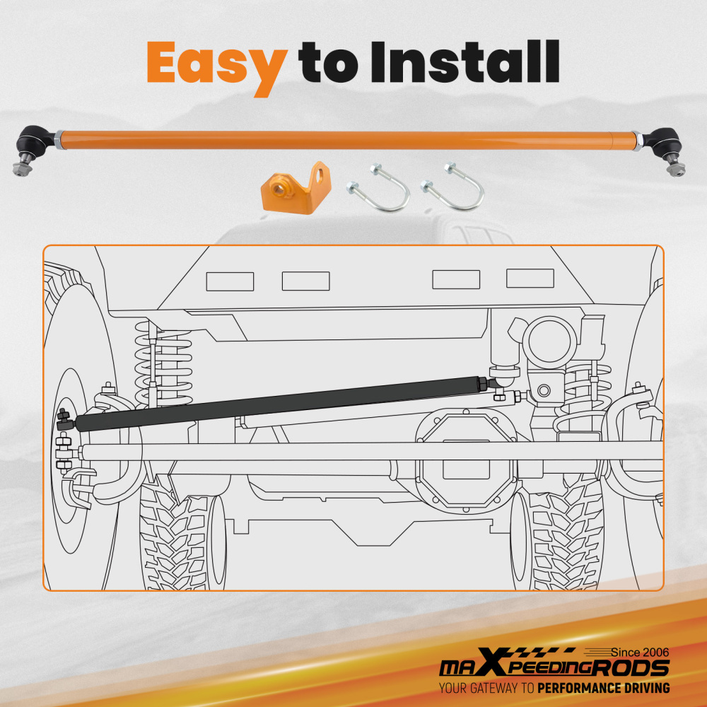 Regolabile Heavy Duty Drag Link Braccio Sterzo Asta compatibile per Nissan GU Y61 compatibile per Patrol Bar