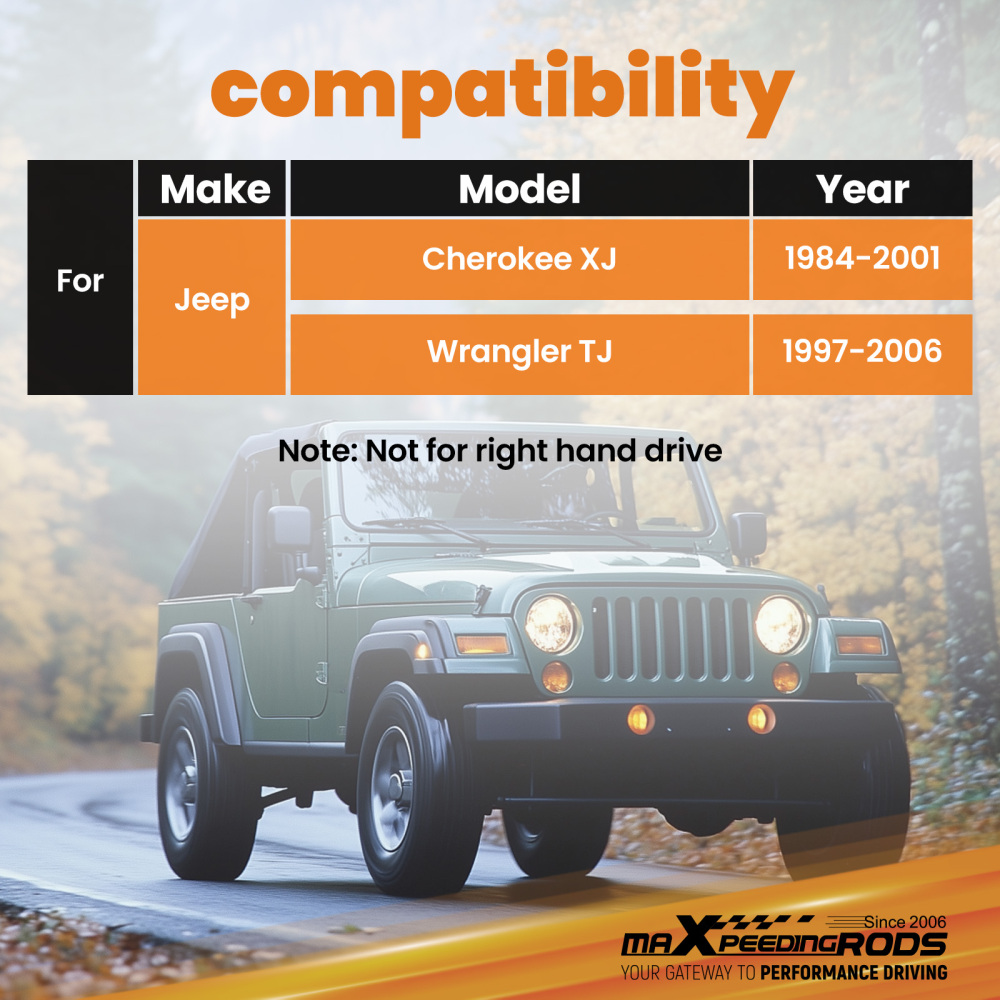 Front Adjustable Track Bar compatible for Jeep Cherokee XJ 1984-2001 Wrangler TJ 1997-2006