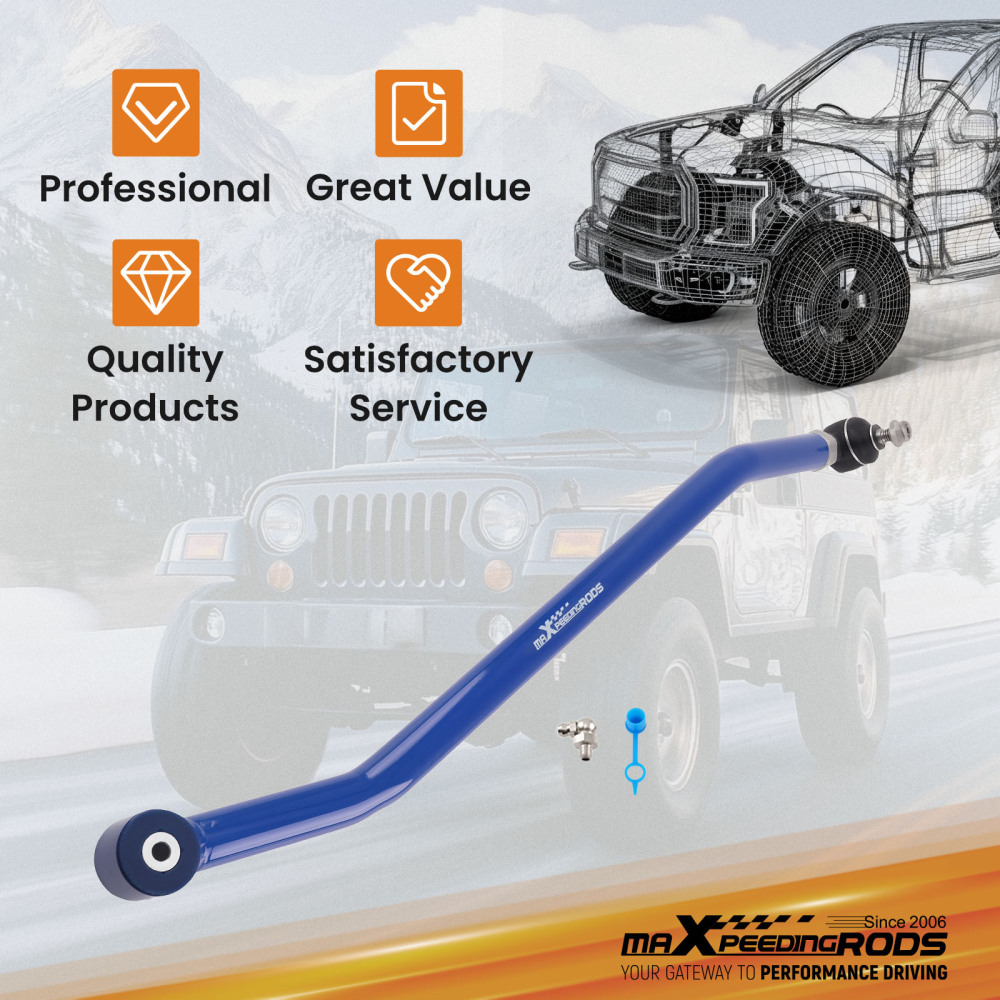 Front Adjustable Track Bar compatible for Jeep Cherokee XJ 1984-2001 Wrangler TJ 1997-2006