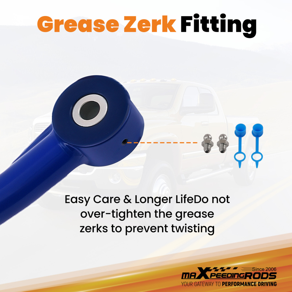 Compatible for Dodge Ram 2003-2013 2500 3500 HD Adjustable Track Bar Arm 0 inch-3 inch Lift Blue suspension arms