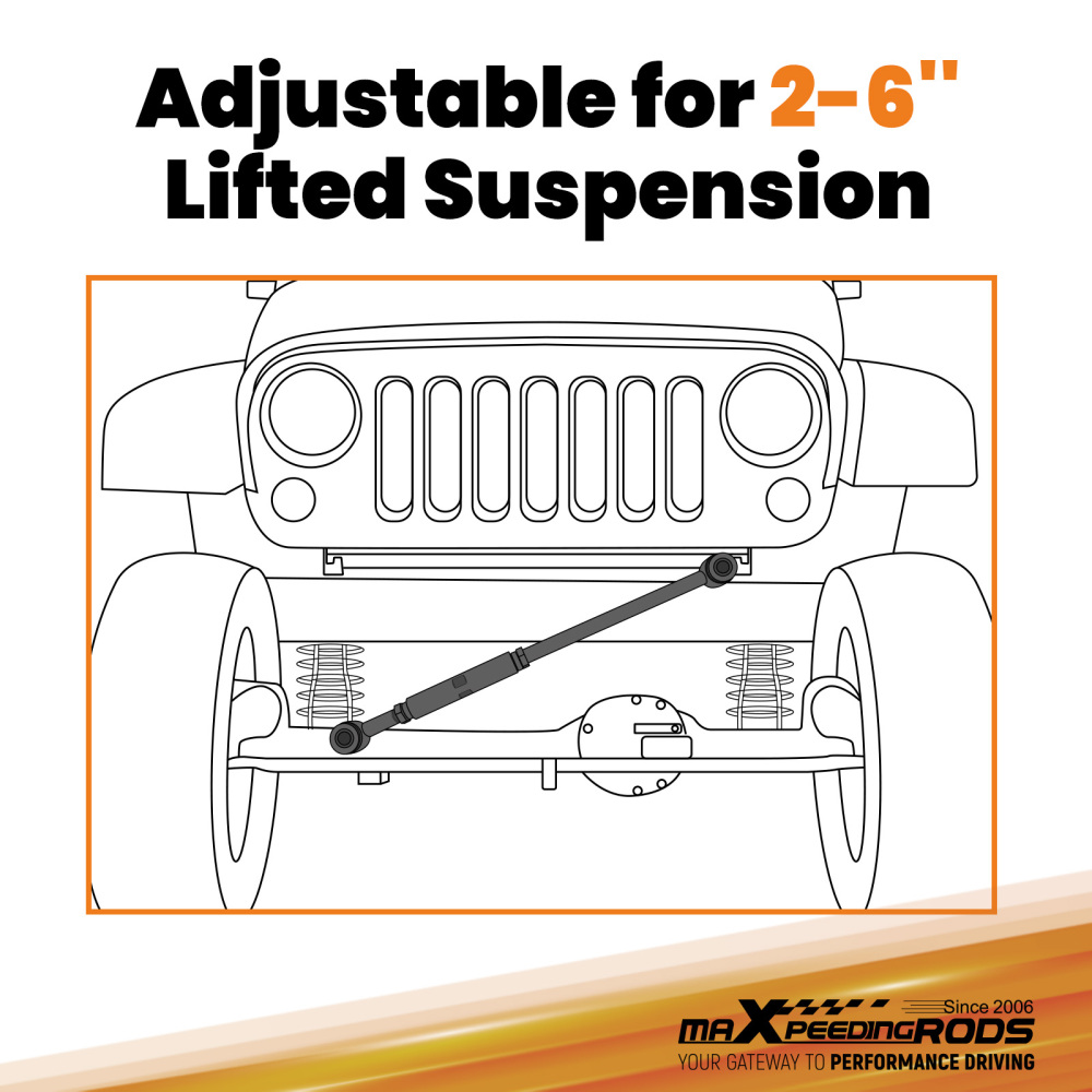 Compatible for Dodge Ram 2003-2013 2500 3500 HD Adjustable Track Bar Arm 0 inch-3 inch Lift Blue suspension arms