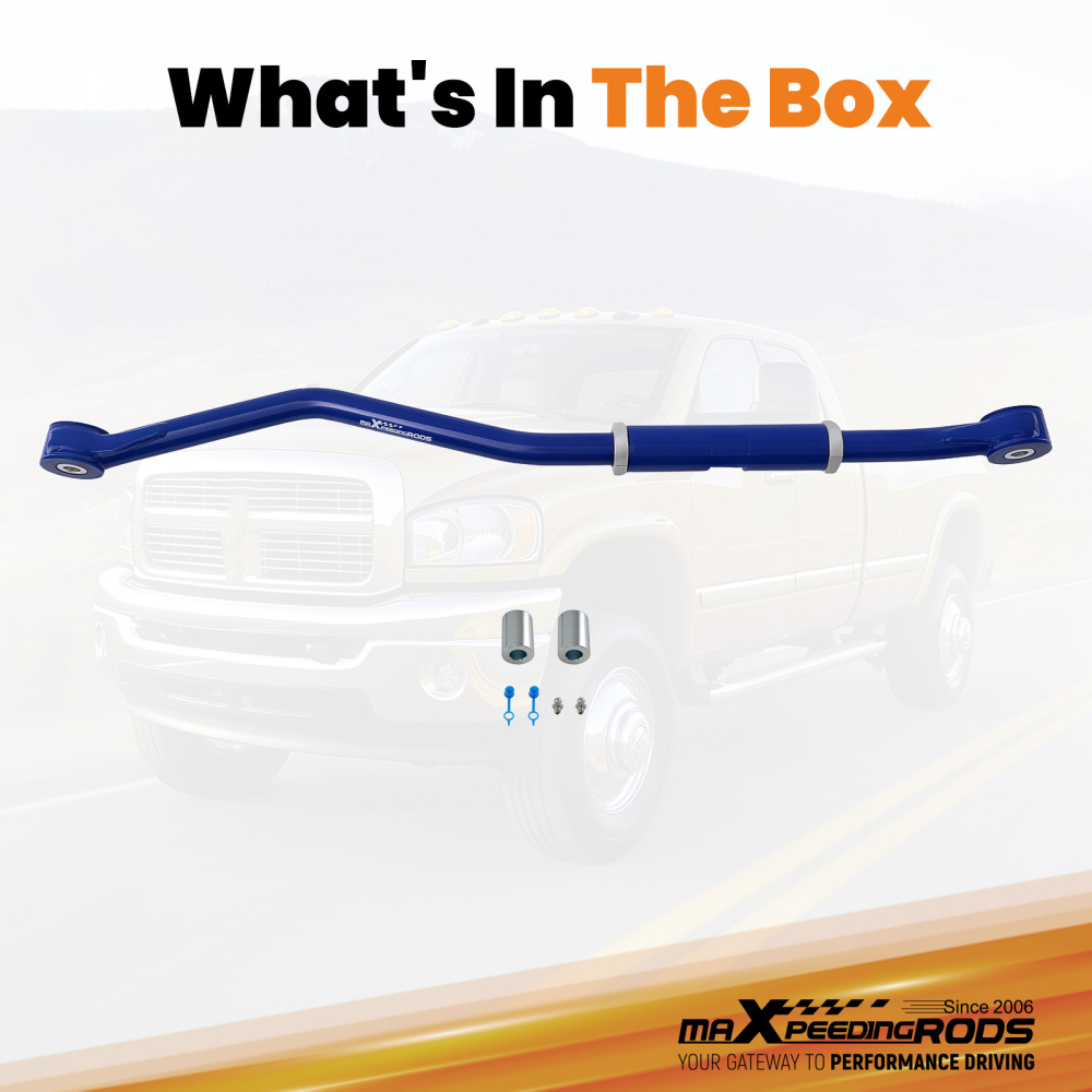 Compatible for Dodge Ram 2003-2013 2500 3500 HD Adjustable Track Bar Arm 0 inch-3 inch Lift Blue suspension arms