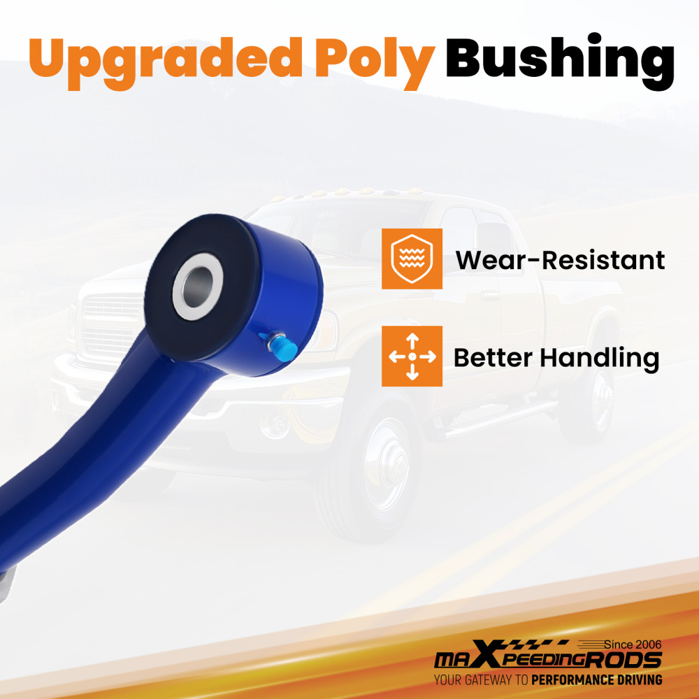 Compatible for Dodge Ram 2003-2013 2500 3500 HD Adjustable Track Bar Arm 0 inch-3 inch Lift Blue suspension arms