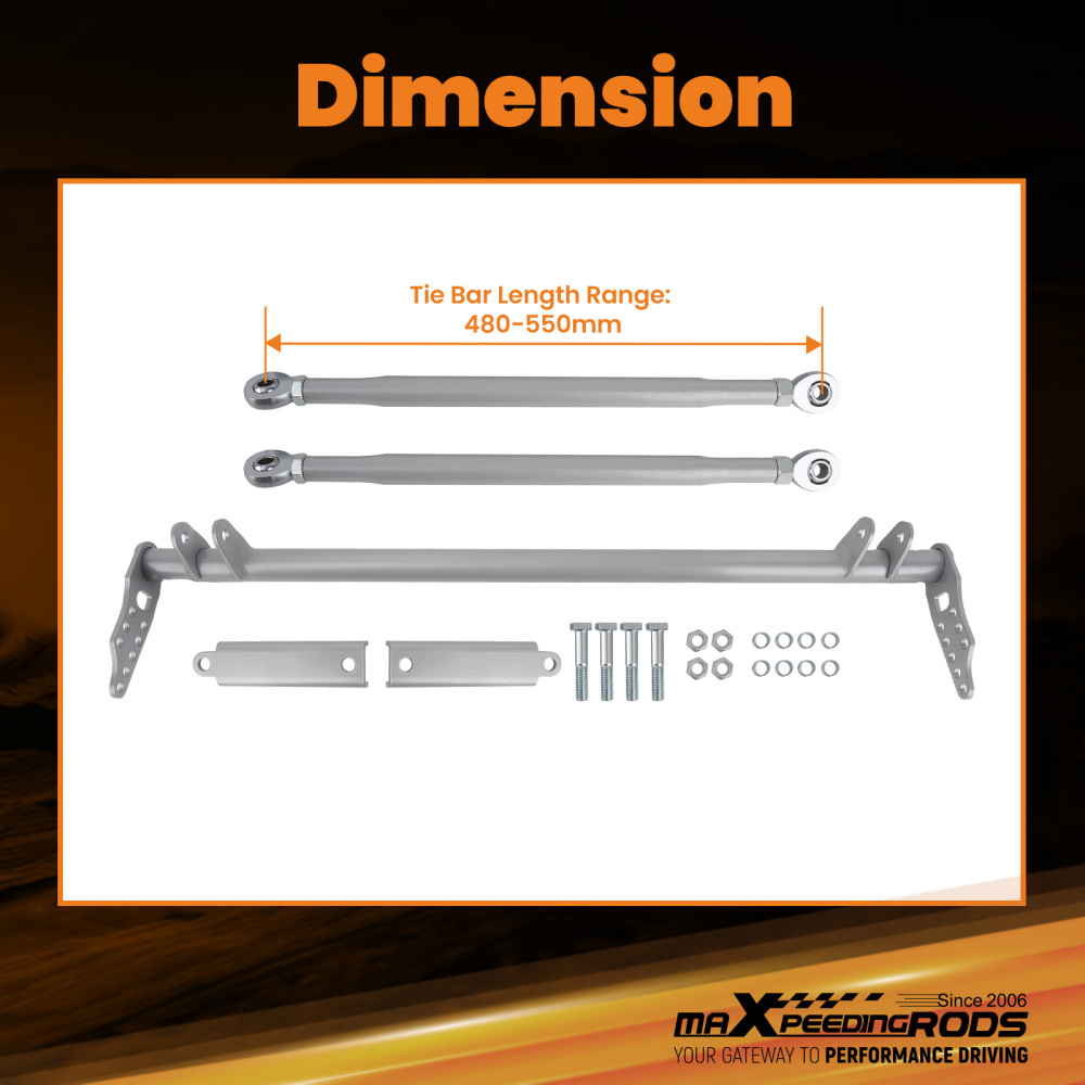 Front Lower Traction Control Rear Tie Bar Brace Kit compatible for Honda Civic 1992-1995