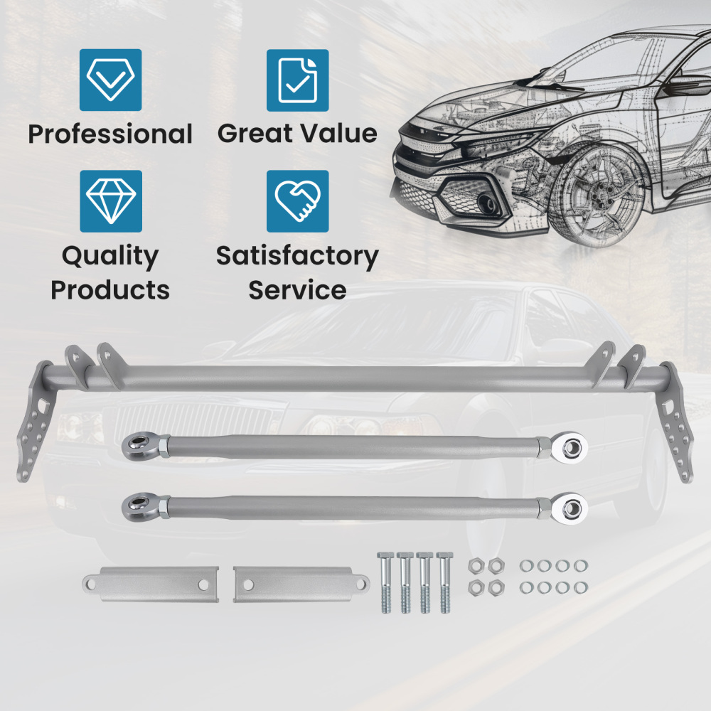Front Lower Traction Control Rear Tie Bar Brace Kit for Honda Civic 1992-1995