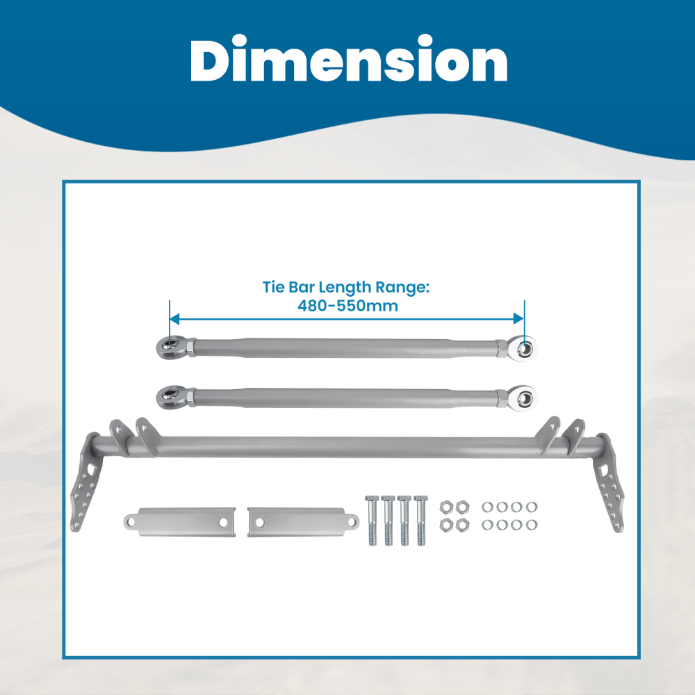 Front Lower Traction Control Rear Tie Bar Brace Kit for Honda Civic 1992-1995