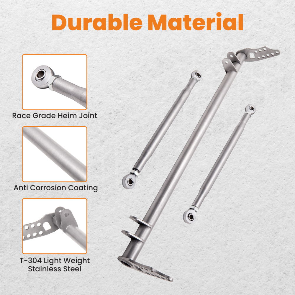 Front Lower Traction Control Rear Tie Bar Brace Kit for Honda Civic 1992-1995