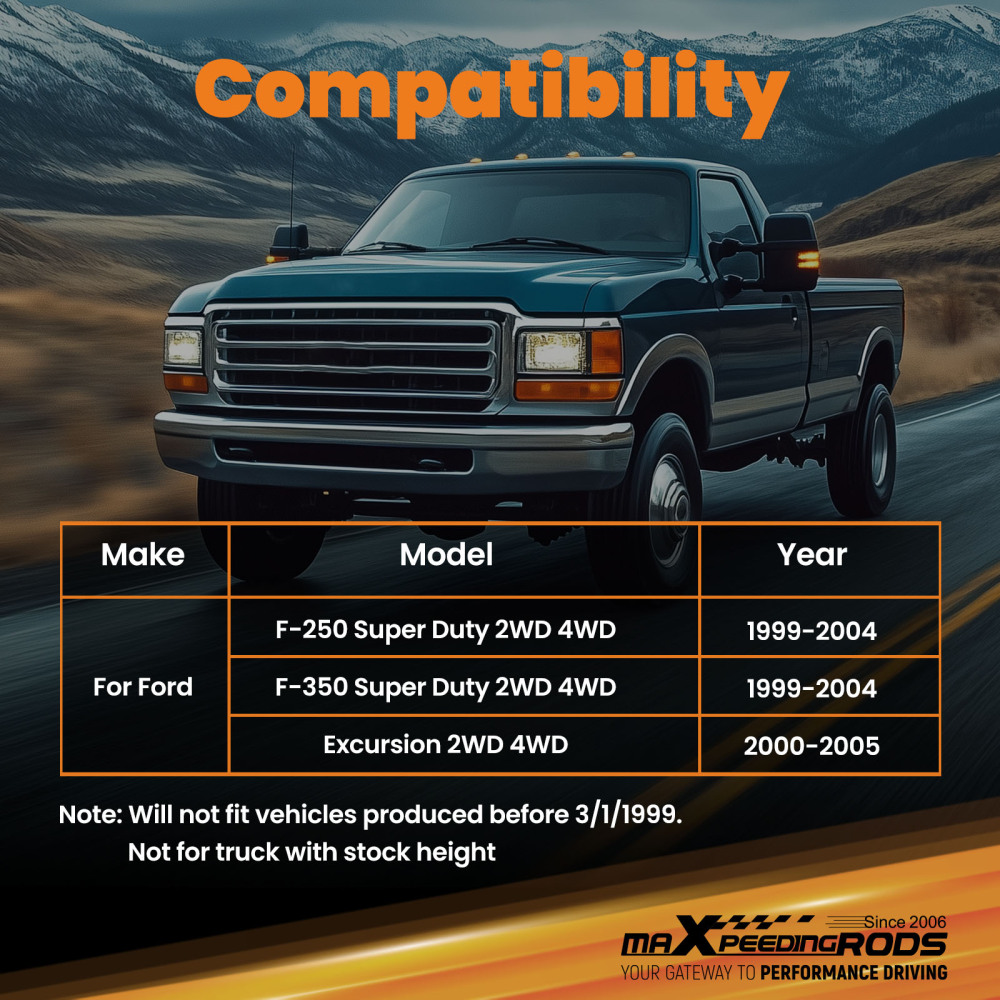 Front Adjustable Track Bar compatible for Ford F-250 99-04 compatible for Super Duty 00-05 Excursion 4X4