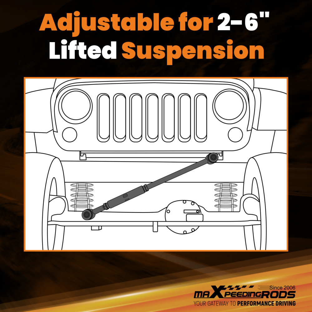 Compatible for Dodge Ram 2003-13 2500 3500 HD Front Adjustable Track Bar Rod 0-3 Inch Lift suspension arms