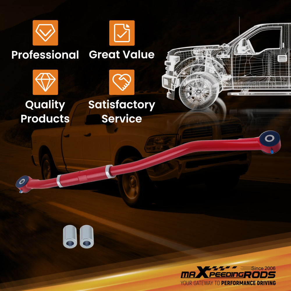 Compatible for Dodge Ram 2003-13 2500 3500 HD Front Adjustable Track Bar Rod 0-3 Inch Lift suspension arms