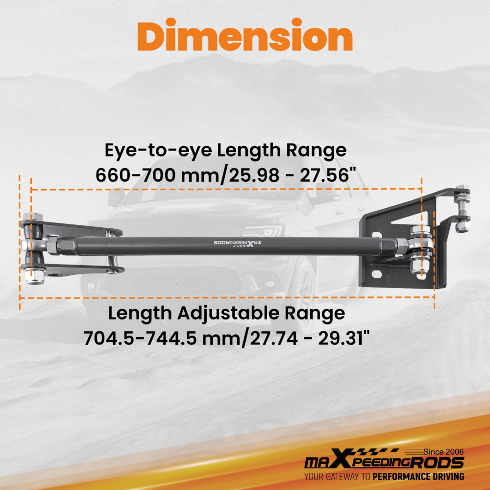 Adjustable Rear Traction Bars compatible for Chevrolet S10 Blazer 1983-2004 φ32x4MM