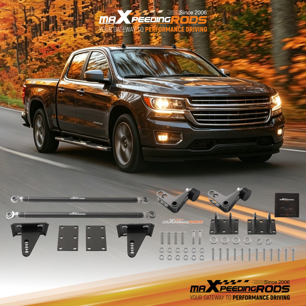 Rear Steel Traction Bar compatible for Chevrolet Silverado 99-2018 Powder Coat Kit 2WD 4WD