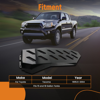 Fuel Gas Tank Skid Plate compatible for Toyota Tacoma 1995.5-2004 Fits 15 18 Gallon Tanks