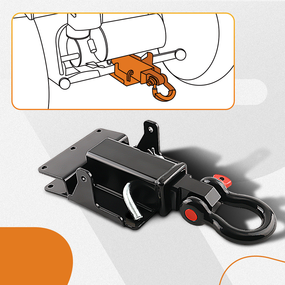 Rear 2 Trailer Hitch Receiver Shackle Tow Mount compatible for Kawasaki MULE SX 2017-up