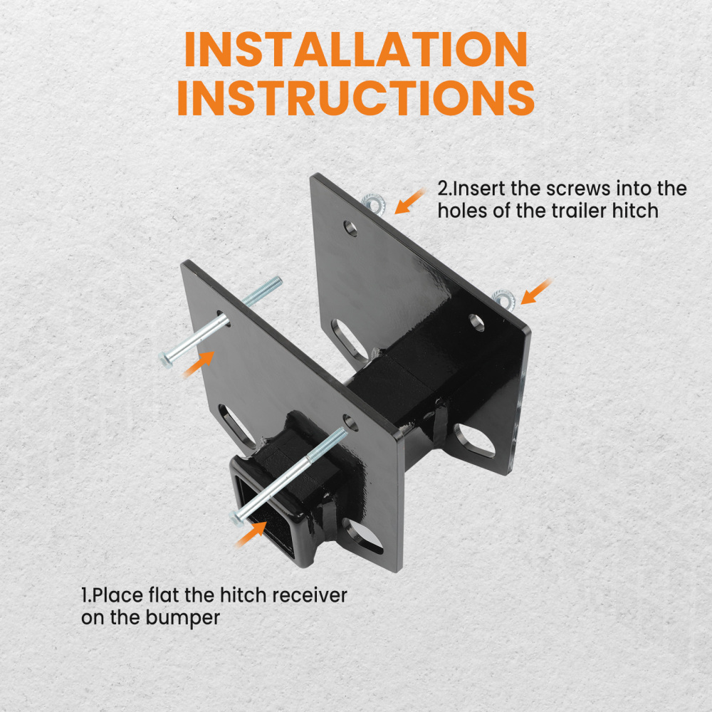 RV Bumper 4x4 Inch Square Tube Trailer Hitch Receiver Extension Mount x1