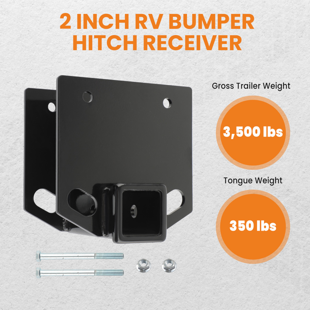 RV Bumper 4x4 Inch Square Tube Trailer Hitch Receiver Extension Mount x1