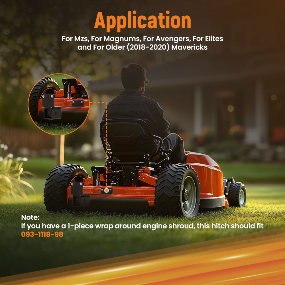 2 Trailer Hitch for Elites for older Mavericks 2018-2020 for Bad Boy Mowers MZ