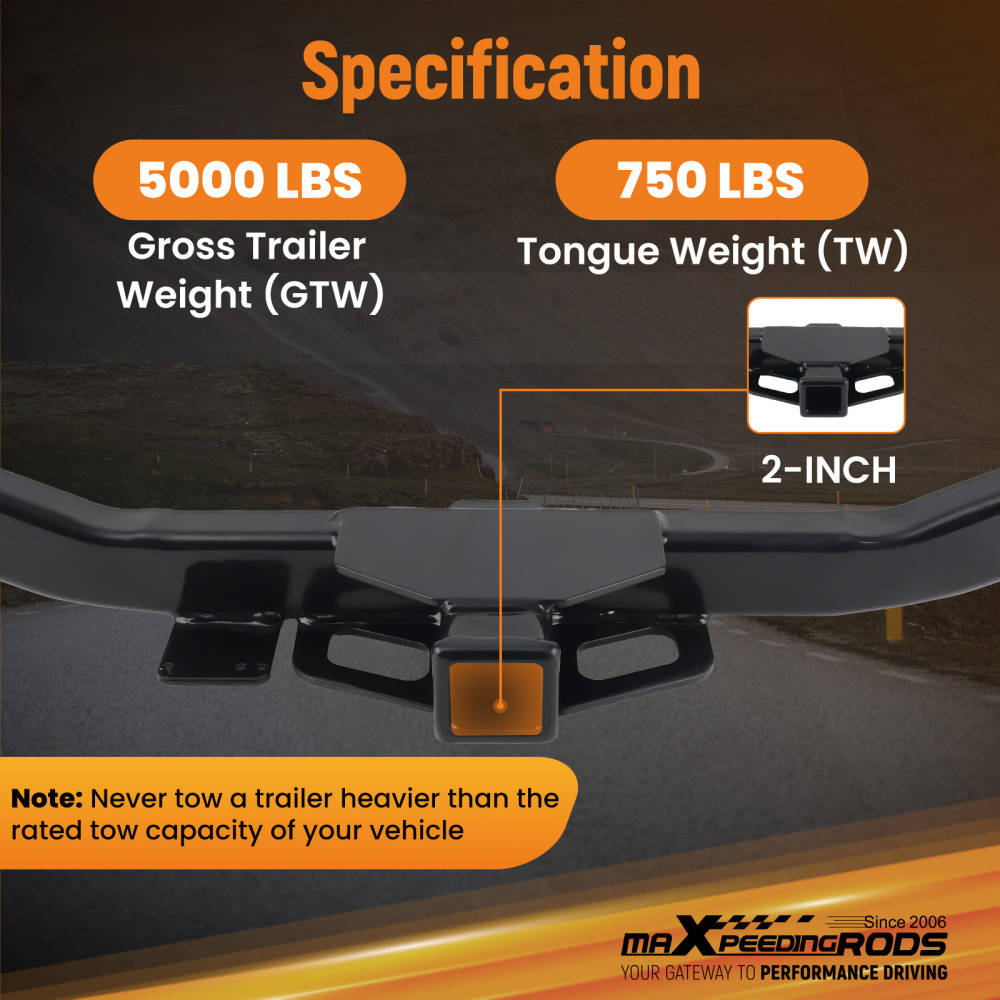 Carbon Steel Hitch Receiver compatible for Chevy Blazer compatible for GMC Acadia 17-23 Class 3 Black