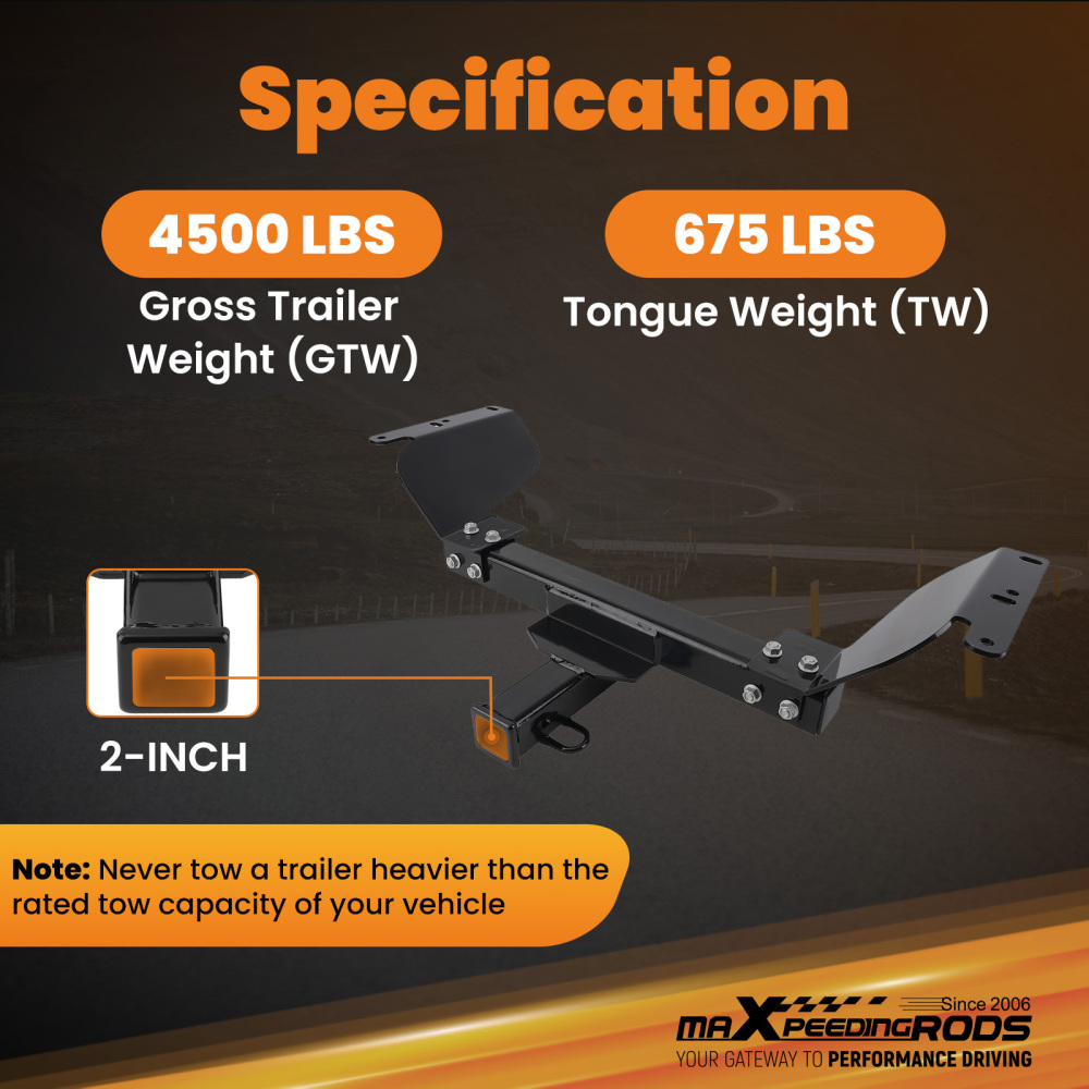 Rear Trailer Hitch Class3 compatible for Chevrolet Equinox GMC Terrain 2018-2025 2 4500lbs