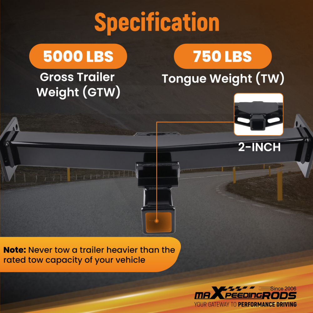 Class 3 Front Hitch compatible for GMC Yukon 2000-2006 2 Receiver Steel 5000lb Capacity