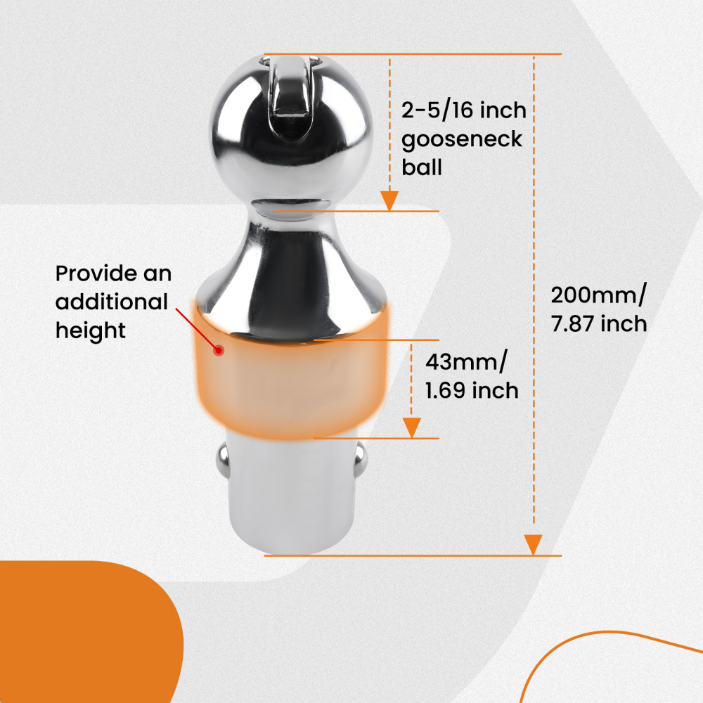 2-5/16 Ball Mount Kit with Chain Anchors compatible for RAM 2500/3500 2013-2024 38K Towing