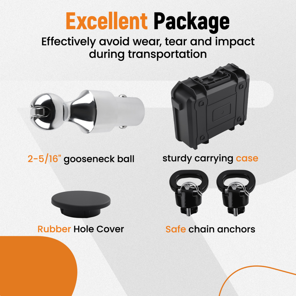 2-5/16 Ball Mount Kit with Chain Anchors compatible for RAM 2500/3500 2013-2024 38K Towing