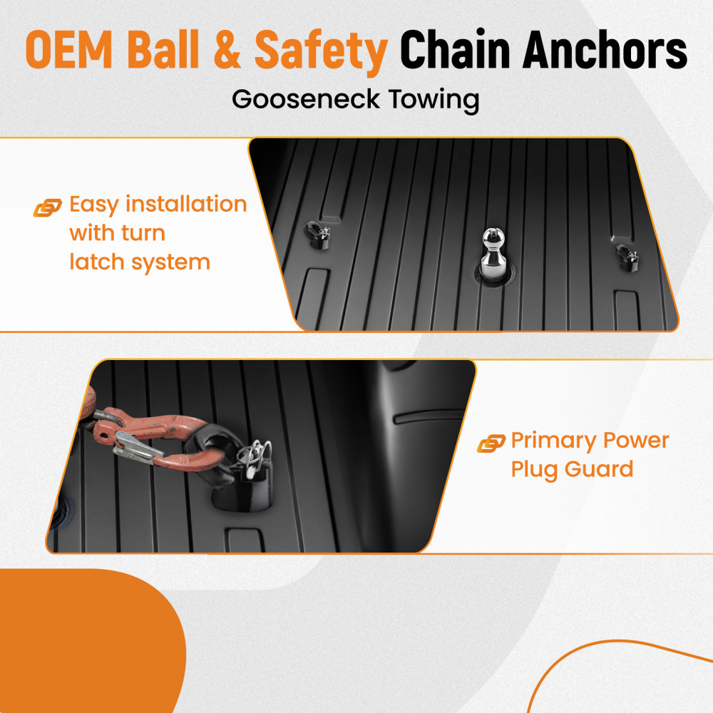2-5/16 Ball Mount Kit with Chain Anchors compatible for RAM 2500/3500 2013-2024 38K Towing