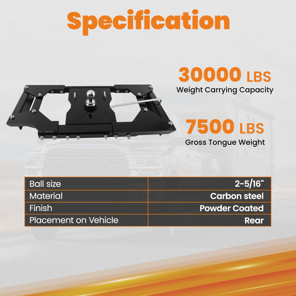 30000 LBS Gooseneck Hitch compatible for Ford F-250 F-350 F-450 2017-2022 Rear Mount