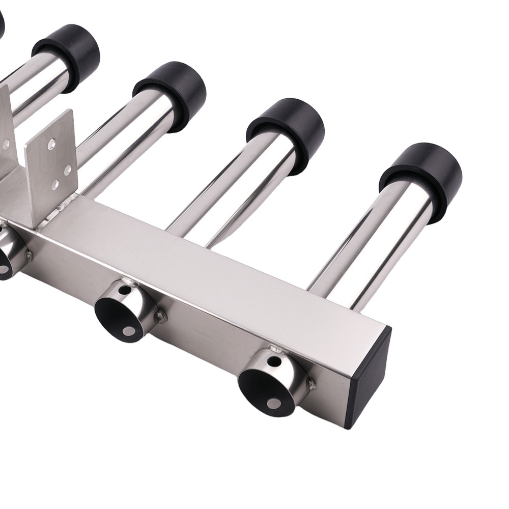 2 Hitch Mount 5 Rod Fishing Pole Holder For Vehicle Stainless Steel Quick