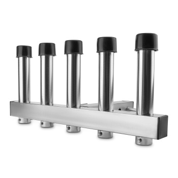 2 Hitch Mount 5 Rod Fishing Pole Holder For Vehicle Stainless Steel Quick