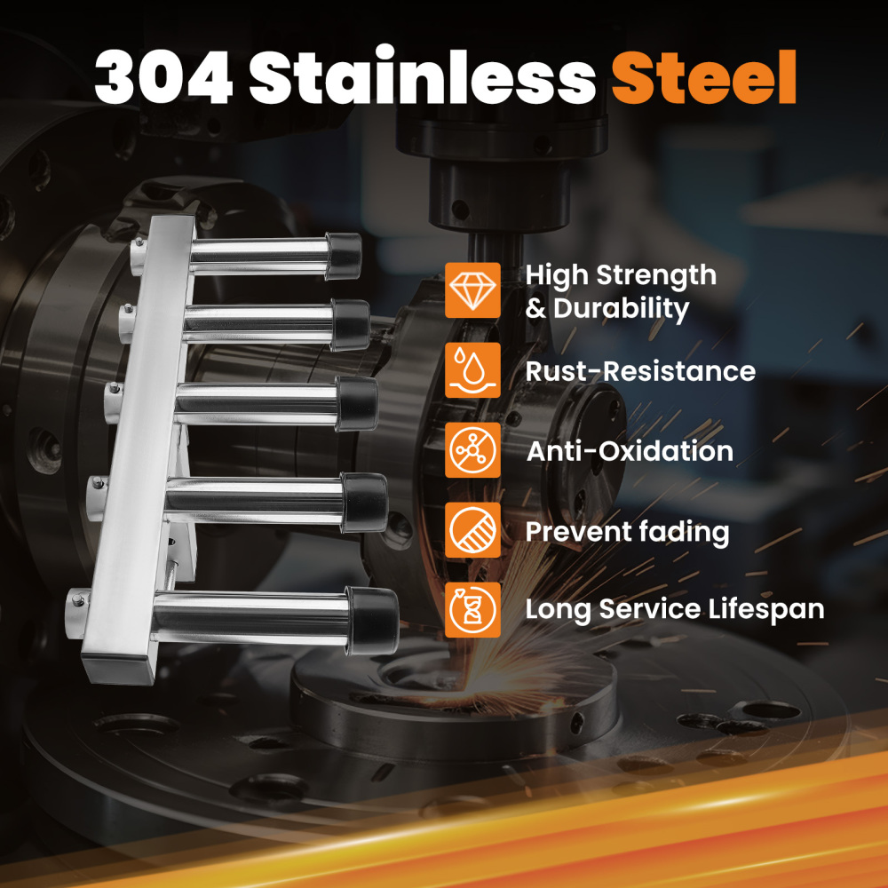 2 Hitch Mount 5 Rod Fishing Pole Holder For Vehicle Stainless Steel Quick