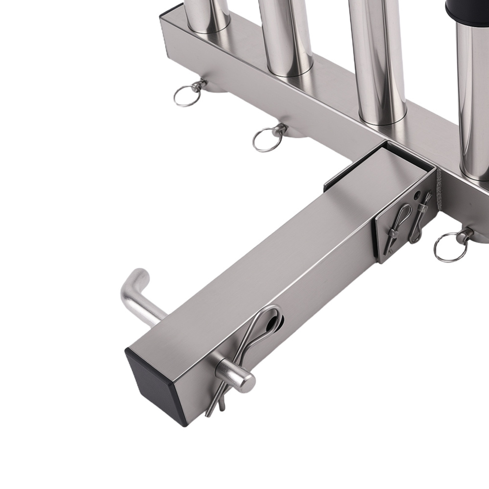 Stainless Steel 6 Rod Fishing Rod Pole Holder For Vehicle With 2 Hitch Mount