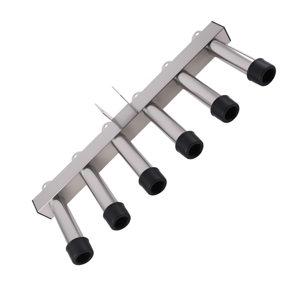Stainless Steel 6 Rod Fishing Rod Pole Holder For Vehicle With 2 Hitch Mount