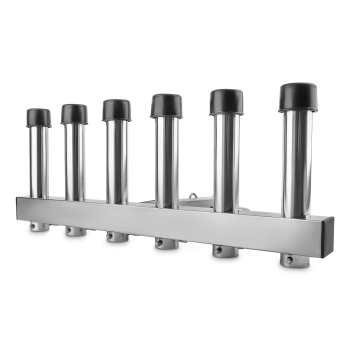 Stainless Steel 6 Rod Fishing Rod Pole Holder For Vehicle With 2 Hitch Mount