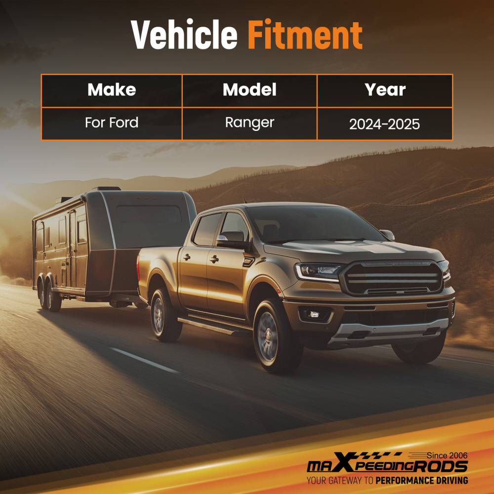 2 Class 3 Steel Trailer Hitch compatible for Ford Ranger 2024-2025 Rear Mount 7500lbs