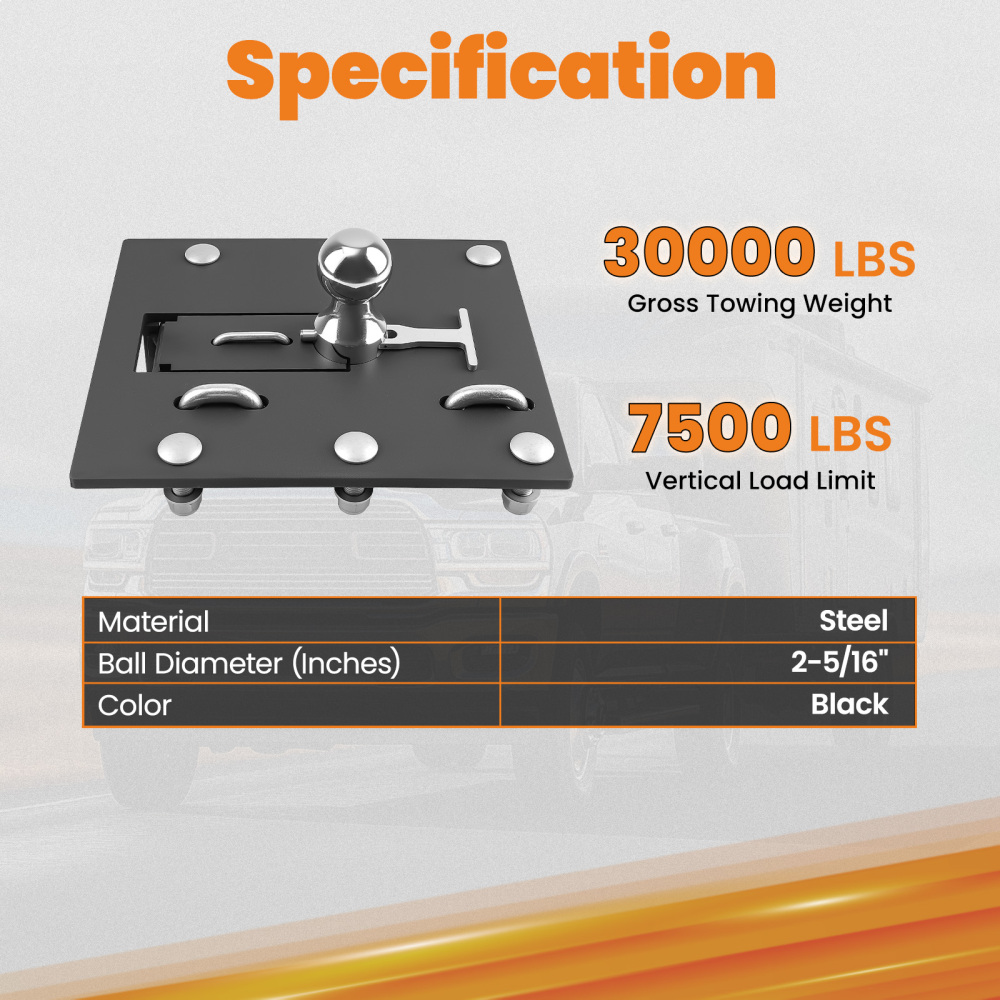 2-5/16-Inch Folding Gooseneck Ball Hitch for 2011-2012 compatible for Ram 2500-3500 30000-lbs