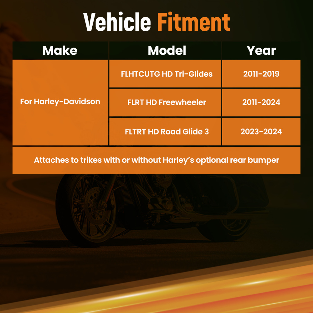 Motorcycle Trailer Hitch compatible for Harley Davidson Tri-Glide and Freewheeler 2011 -