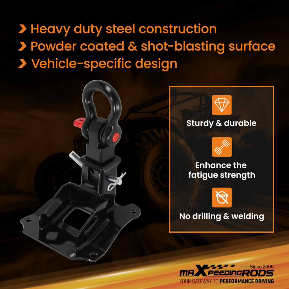 Trailer Hitch w/ D-Ring Mount compatible for Honda Talon 1000R 1000X 2019-24 Powder Coated