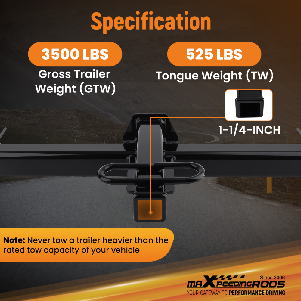 1-1/4 Class 2 Mount compatible for Chevrolet Impala 2000-2016 Powder Coated Steel