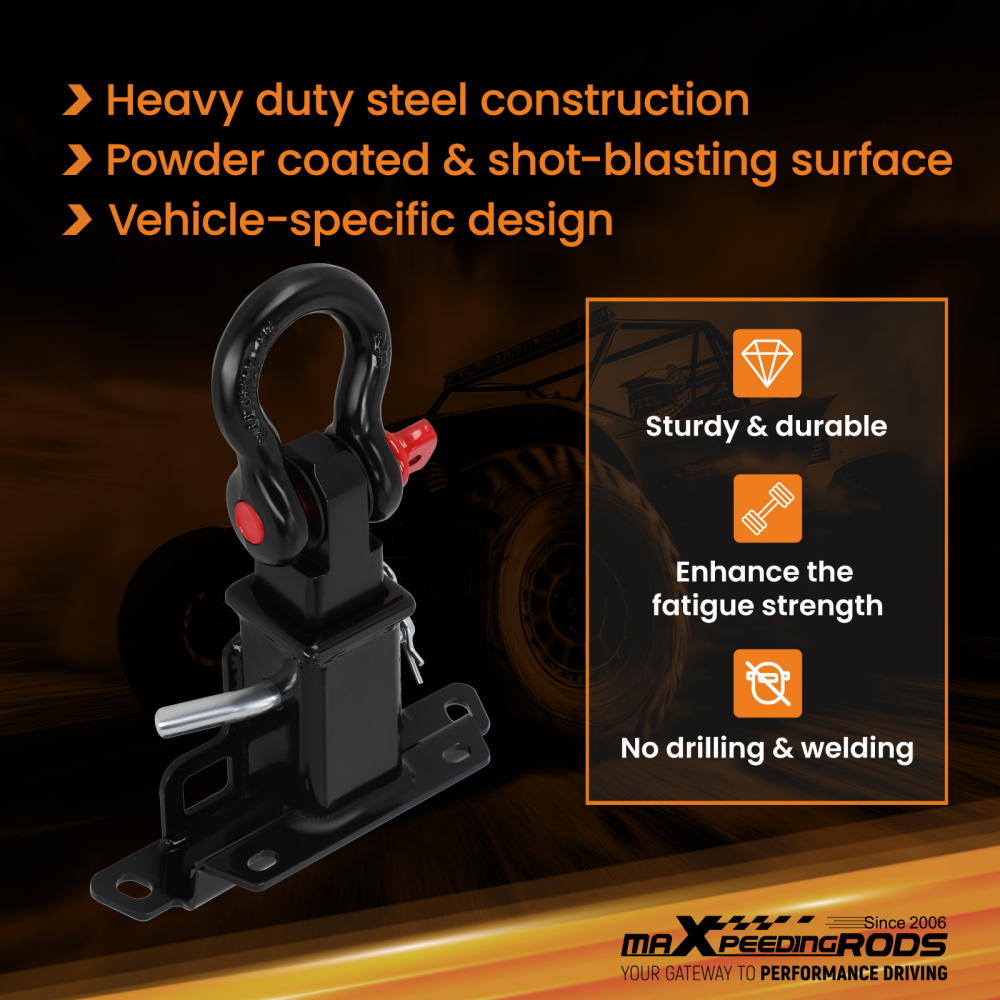 2 Inch Rear Tow Hitch Mount compatible for Kawasaki Teryx KRX 1000 2020+ Powder Coated