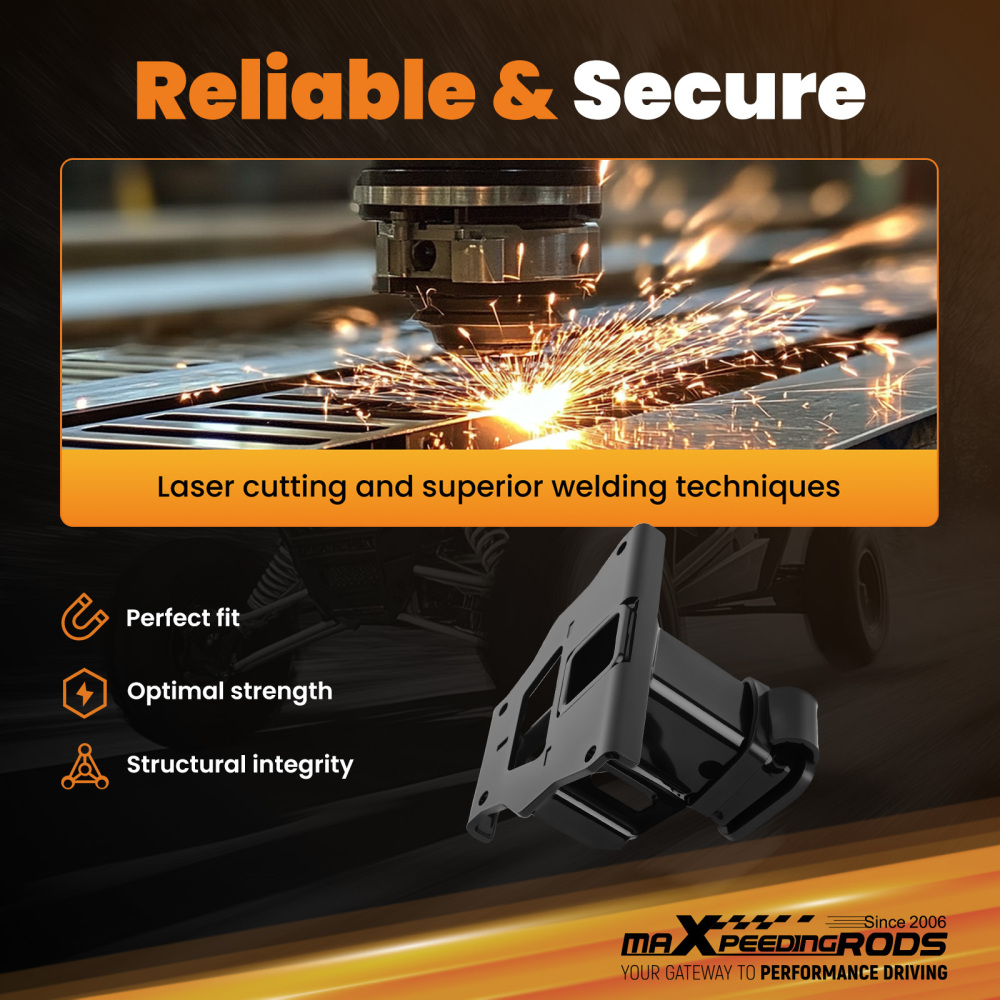 2 Steel Tow Hitch compatible for Polaris RZR XP/XP 4 900 2011-2014 Powder Coated Black