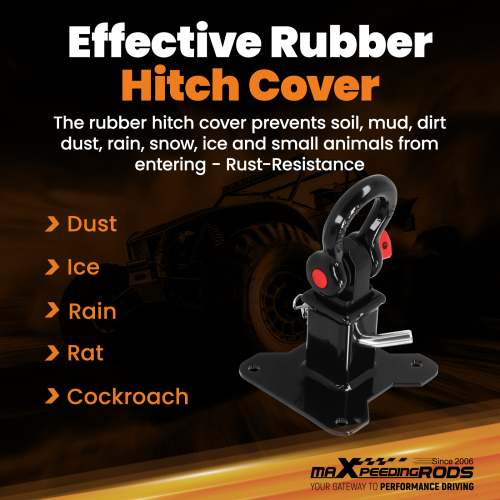 Rear Mount Trailer Hitch compatible for Polaris RZR XP 1000 2014-2025 Steel W/D-Ring Kit