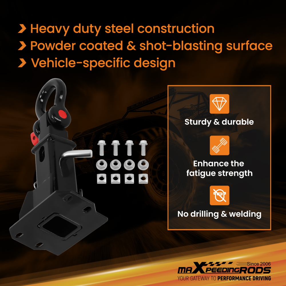 Front Receiver Mount compatible for Bobcat UV34 3400 Series 2015-2024 w/Shackle Black