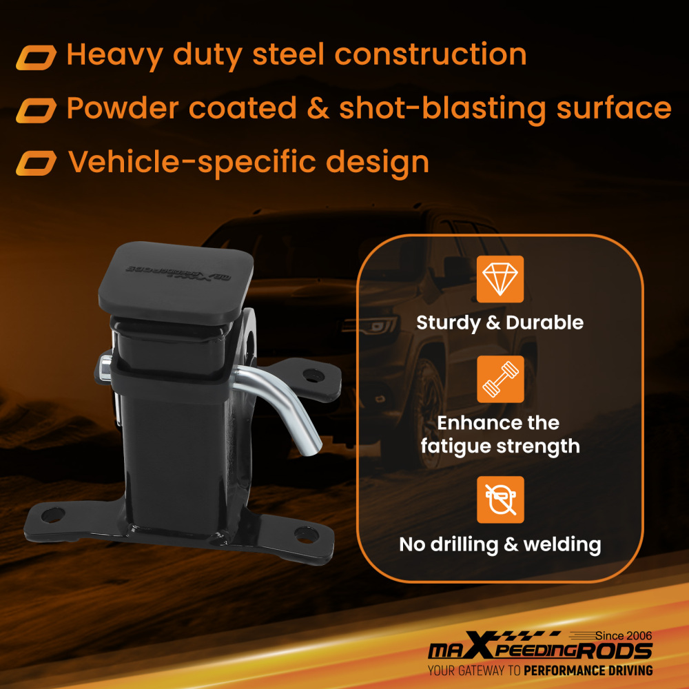 2Inch Trailer Hitch Kit compatible for Polaris RZR PRO XP / 4 2020+ Bolt-On Black