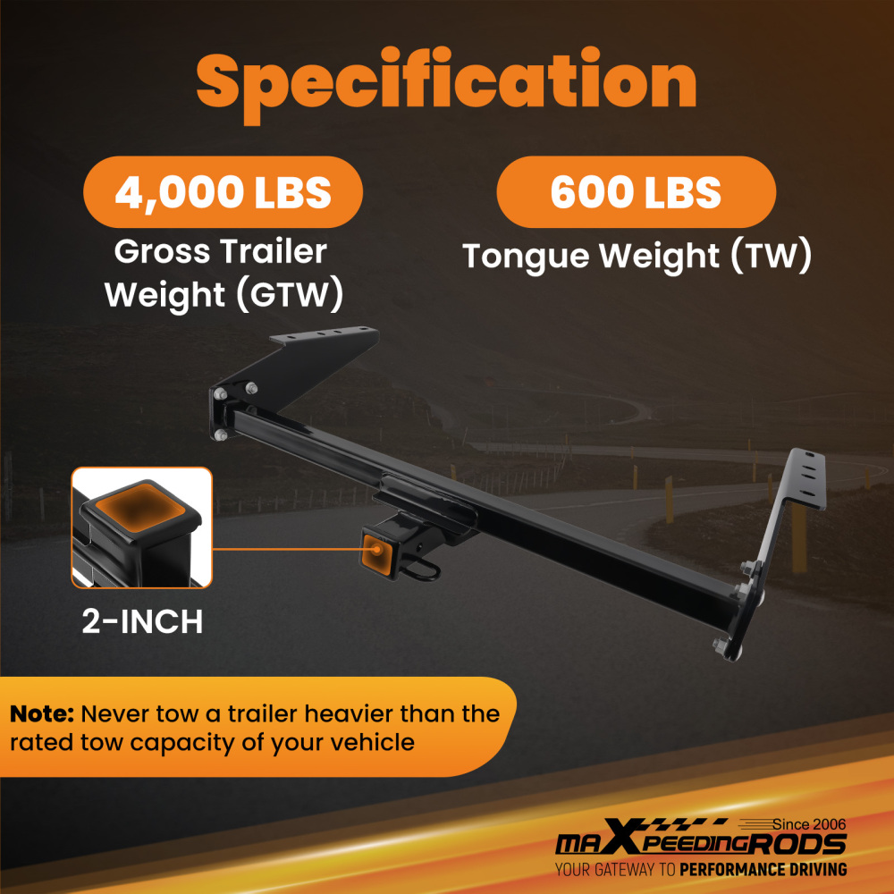 Trailer Hitch Receiver 2 Class 3 compatible for Chevy Astro compatible for GMC Safari 1985-2005 4000lbs