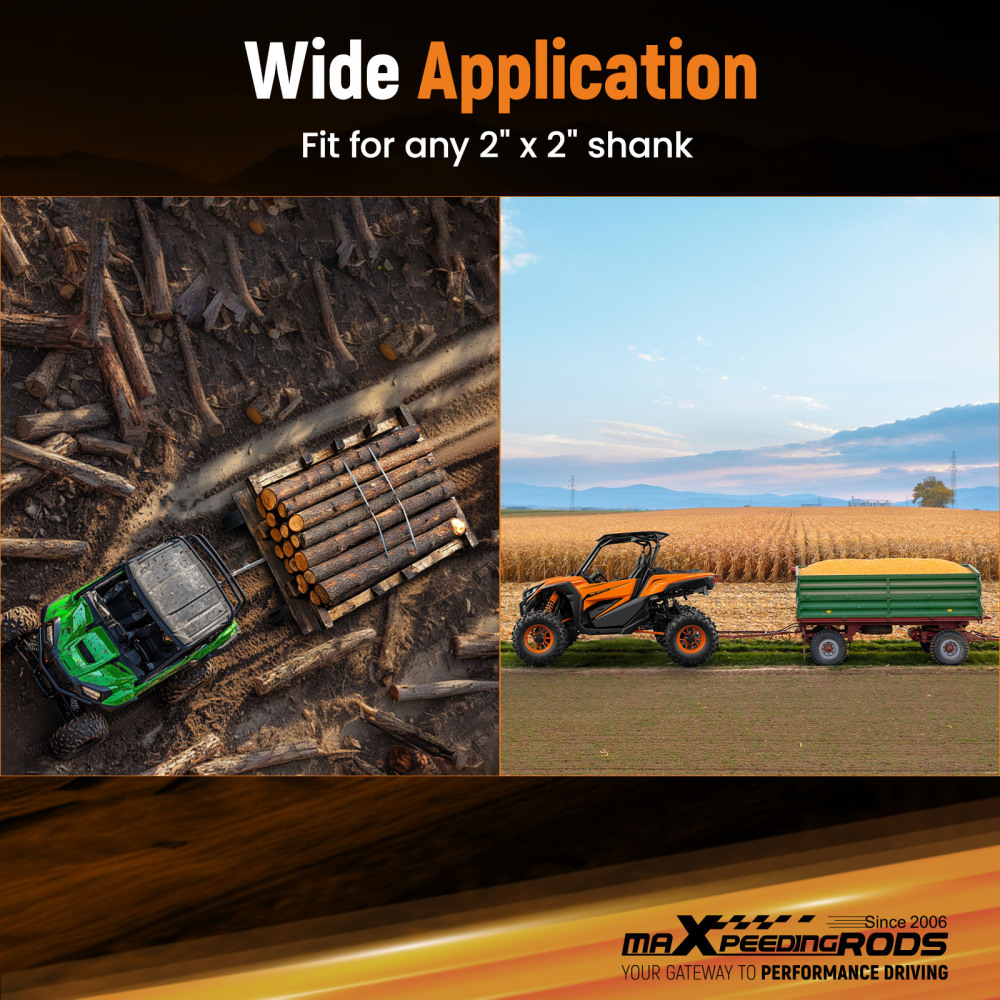 2 ATV Hitch compatible for Honda Rancher TRX350 TRX400 TRX420 2000-24 Steel Powder Coated