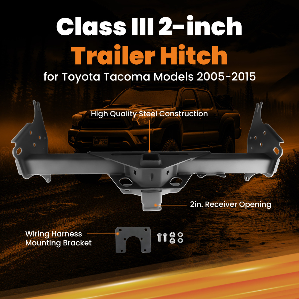 Class 3 Trailer Hitch Receiver Rear Bumper Tow 2 compatible for Toyota Tacoma2005-2015