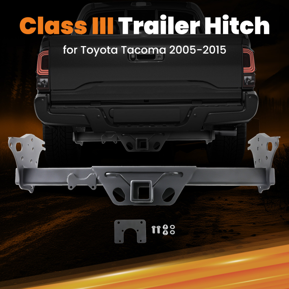 Class 3 Trailer Hitch Receiver Rear Bumper Tow 2 compatible for Toyota Tacoma2005-2015