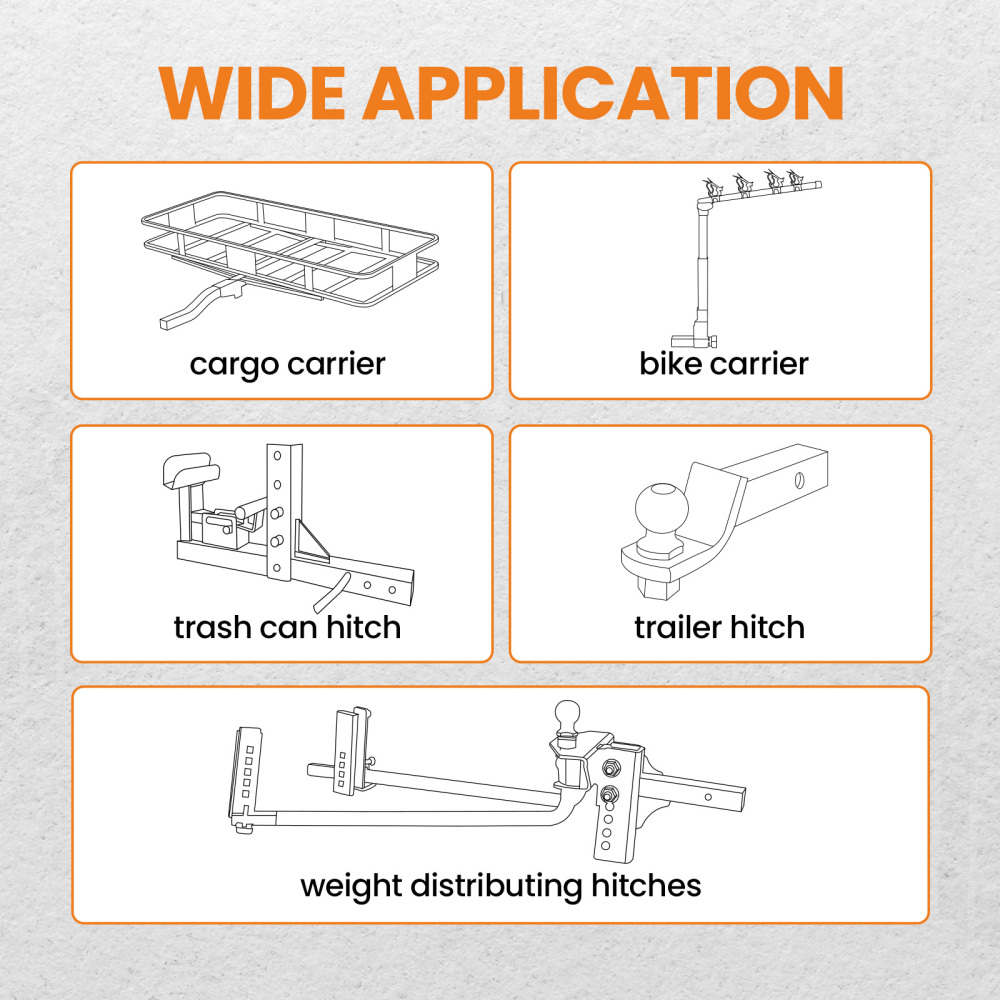 2 Rear Trailer Tow Hitch Receiver Kit compatible for Volkswagen Tiguan 2009-2017 Class 3