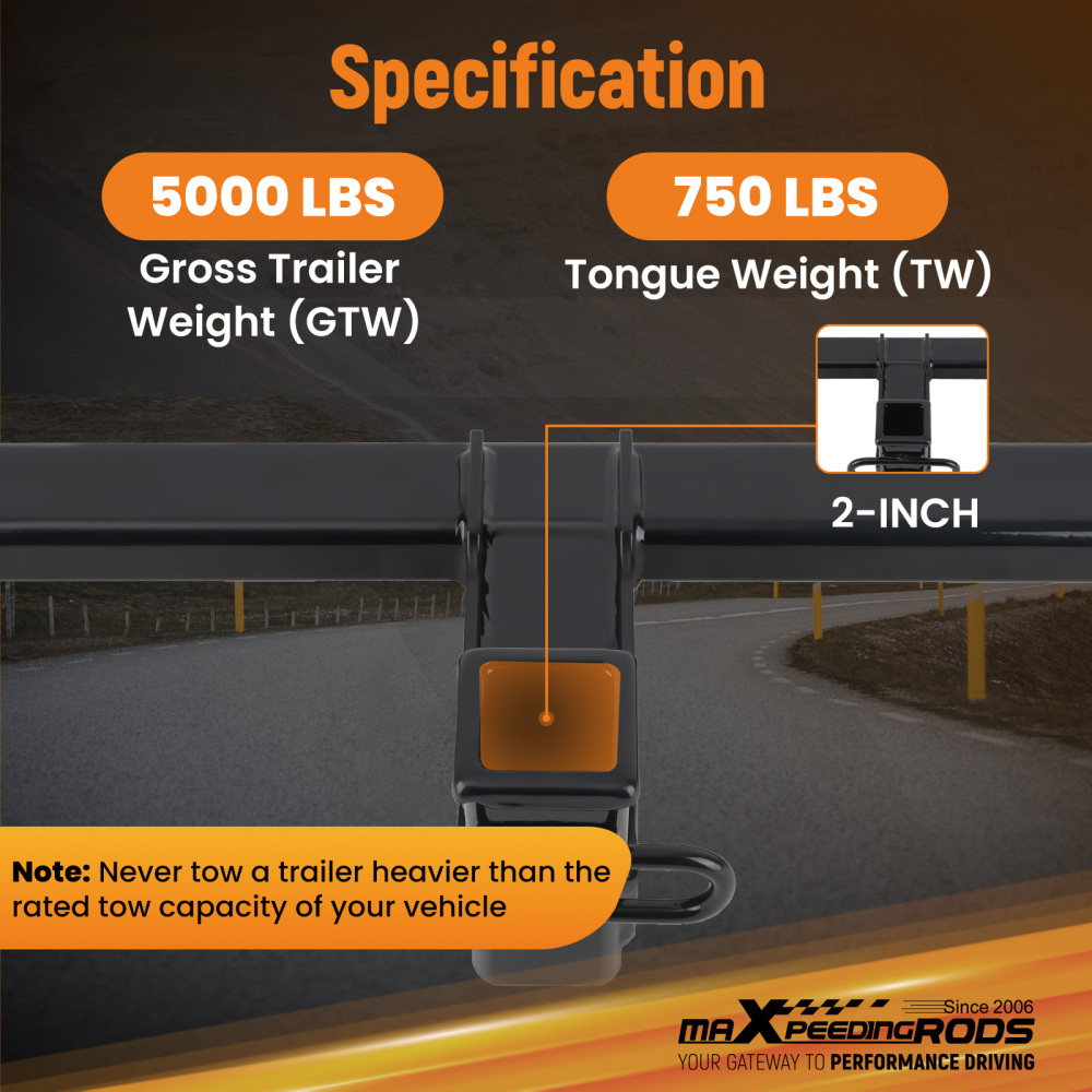 Trailer Hitch 2 Class 3 Receiver compatible for BMW X3 2011-2024 X4 2019-2024 5000lbs Rear